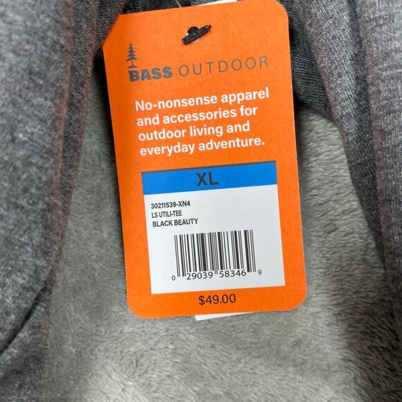 Bass Outdoor Mens Long Sleeve Crewneck Shirt With Pocket XL  NWT 6285 - Picture 4 of 8